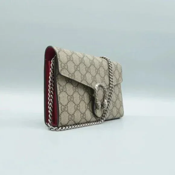 100% Authentic GUCCI Dionysus Brown Canvas Shoulder Bag - Picture 3 of 12